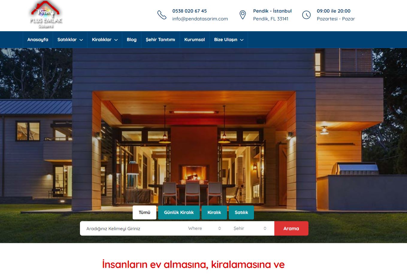 Penda Plus Emlak Web Tasarm