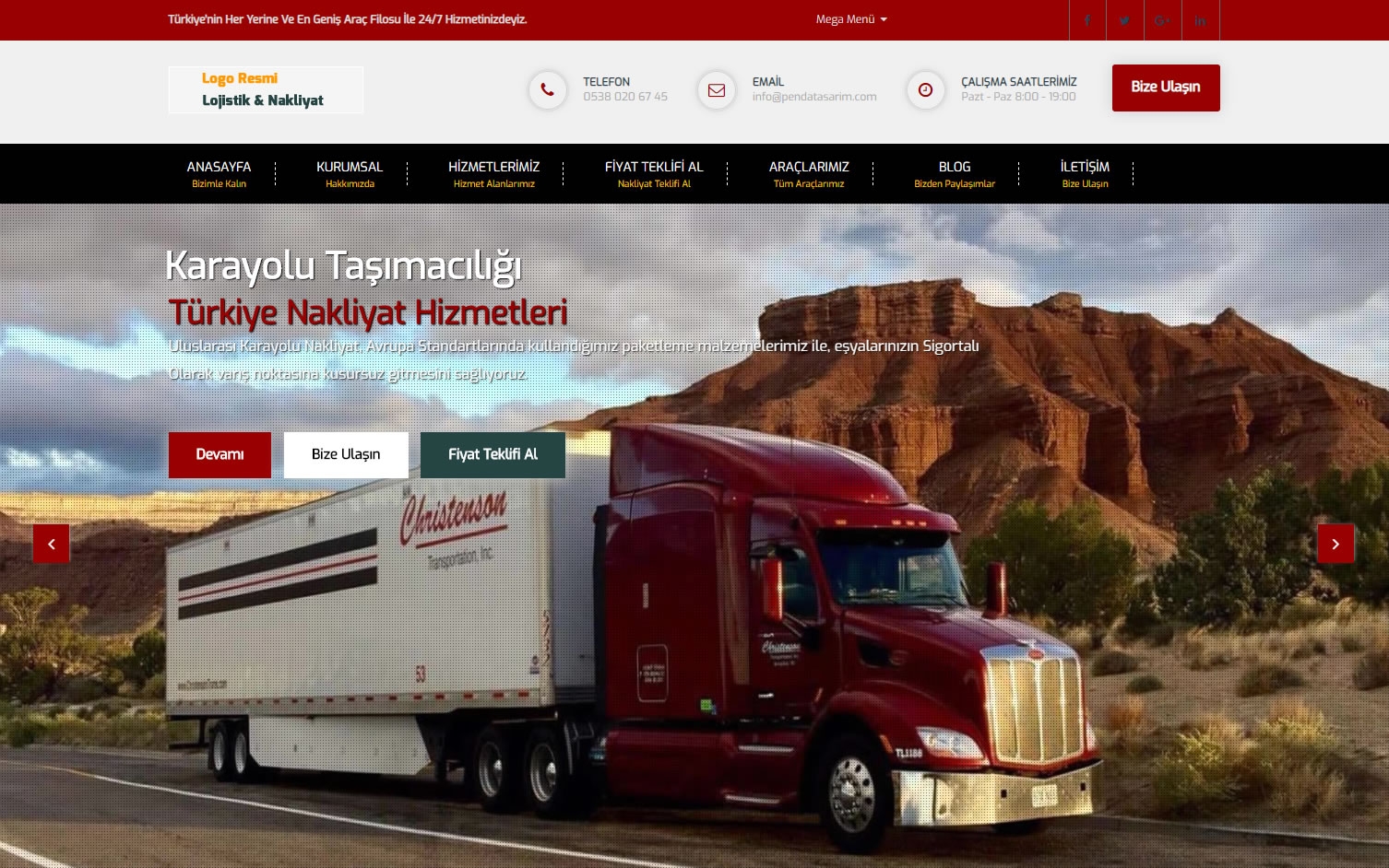 Nakliyat Firma Web Sitesi