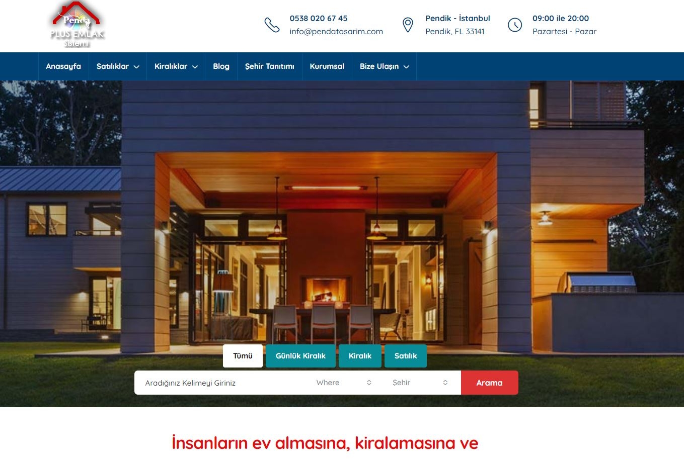 Penda Plus Emlak Web Tasarm